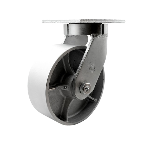 8'' Heavy Duty Red Semi Steel Cast Iron Wheel Swivel Caster with Swivel Lock